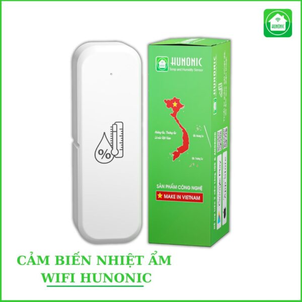 Cảm Biến Nhiệt Độ – Độ Ẩm WiFi Hunonic - Góc nhìn trước