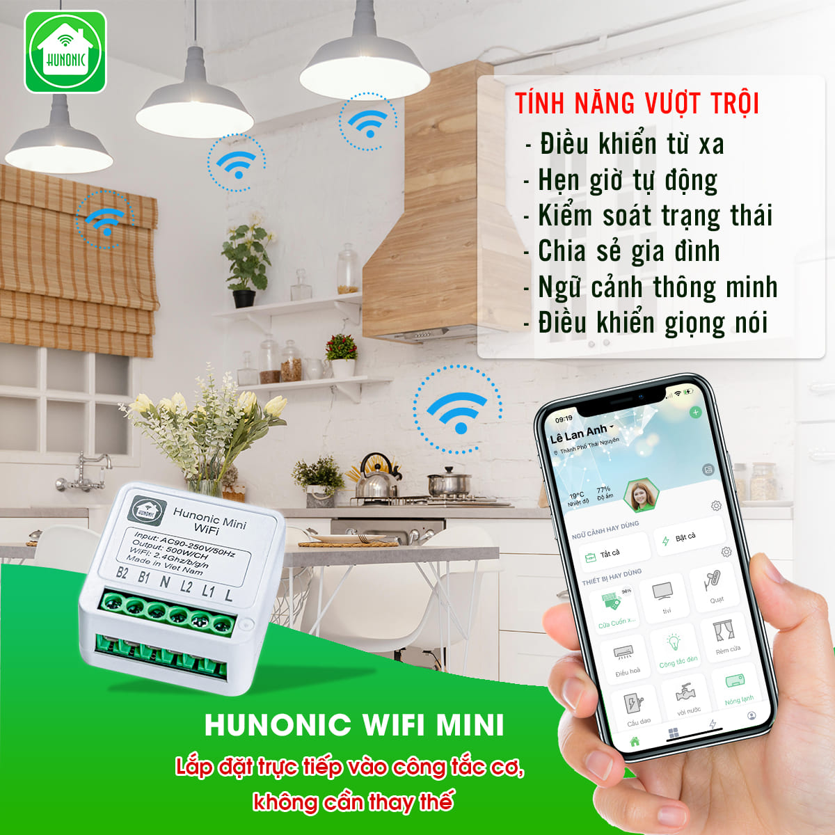 Kết nối Wi-Fi Hunonic Mini